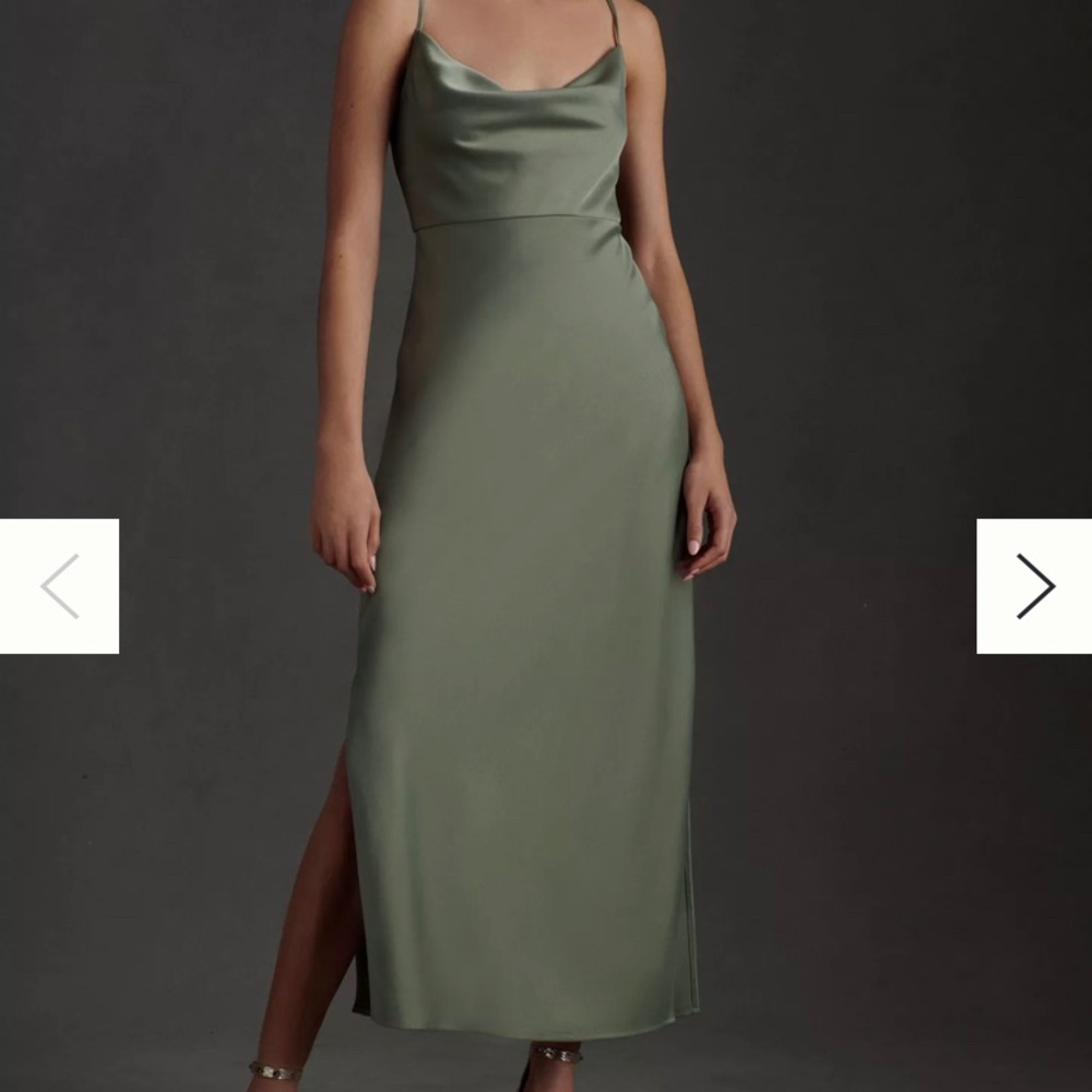 ‼️QUICK SALE - Cali Satin Cowl-Neck Midi Slip Dress